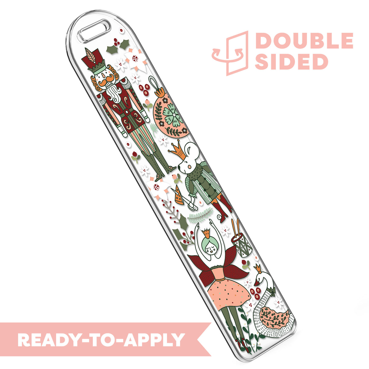 [ Double Sided ] Bookmark UV DTF Decal | Nordic Nutcracker
