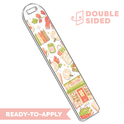 [ Double Sided ] Bookmark UV DTF Decal | Cozy Fall Bookstore