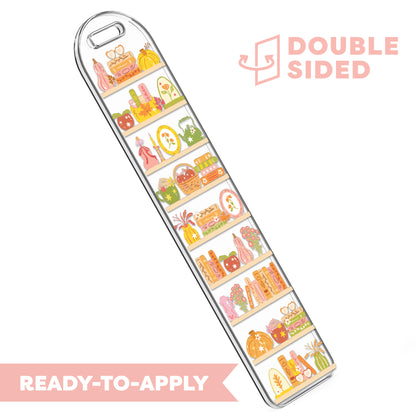 [ Double Sided ] Bookmark UV DTF Decal | Cozy Fall Bookshelf