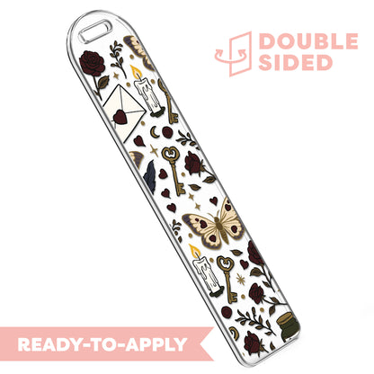 [ Double Sided ] Bookmark UV DTF Decal | Gothic Garden