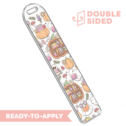 [ Double Sided ] Bookmark UV DTF Decal | Halloween Ghost Bookshelf