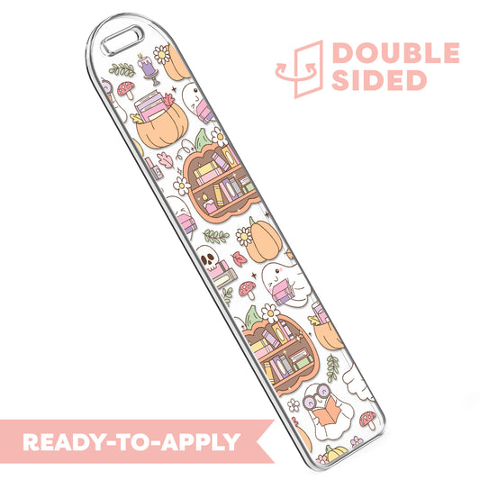 [ Double Sided ] Bookmark UV DTF Decal | Halloween Ghost Bookshelf