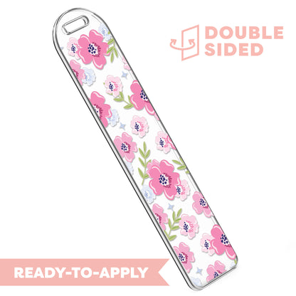 [ Double Sided ] Bookmark UV DTF Decal | Blush Wildflower