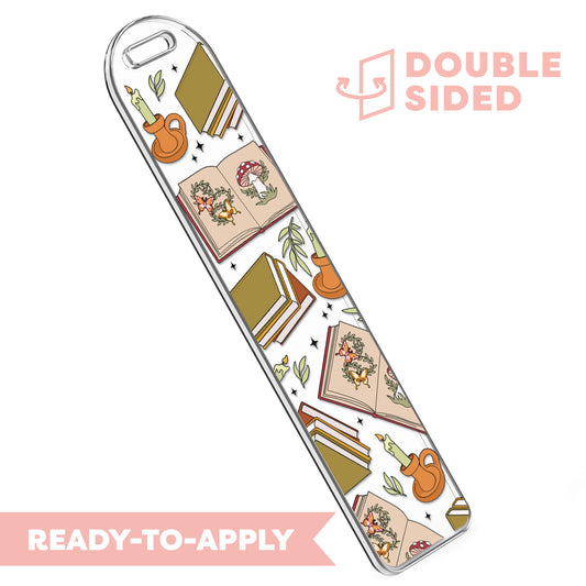 [ Double Sided ] Bookmark UV DTF Decal | Cottage Core Book Lover