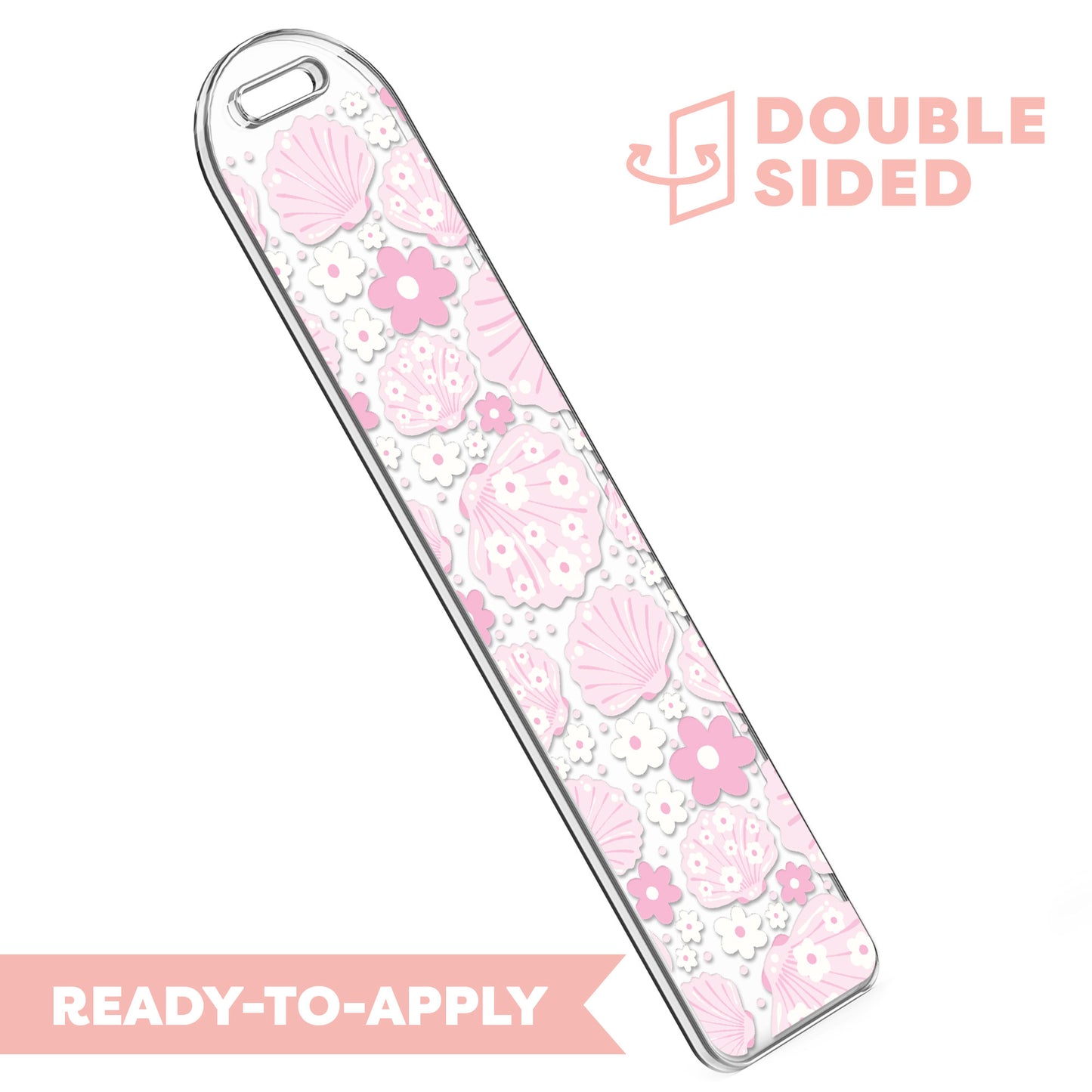[ Double Sided ] Bookmark UV DTF Decal | Summer Pink Seashell