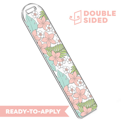 [ Double Sided ] Bookmark UV DTF Decal | Pink Plumeria