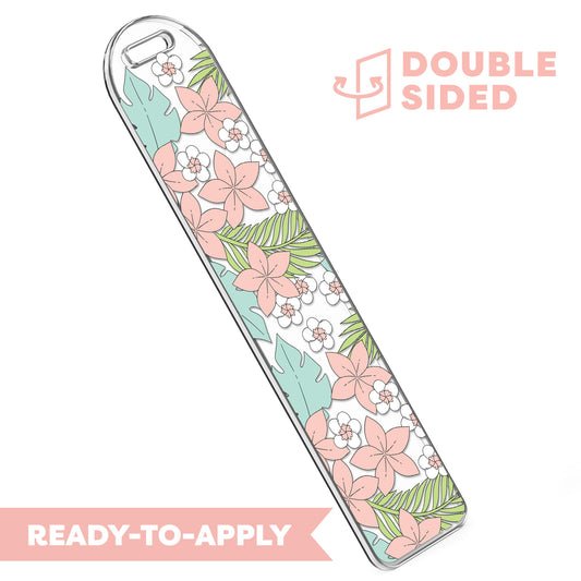 [ Double Sided ] Bookmark UV DTF Decal | Pink Plumeria