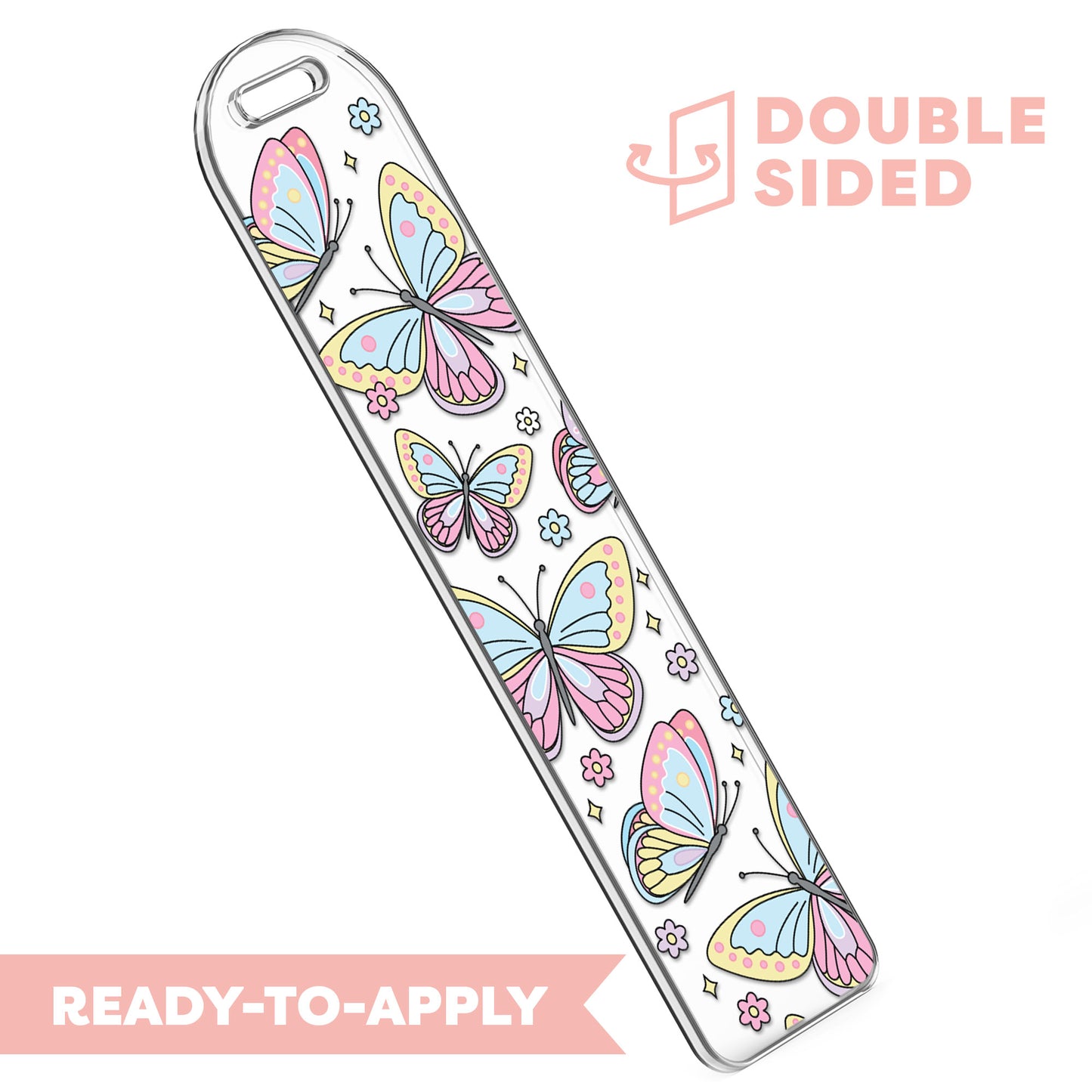 [ Double Sided ] Bookmark UV DTF Decal | Spring Butterfly