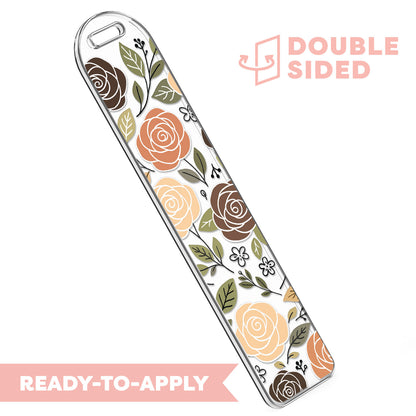 [ Double Sided ] Bookmark UV DTF Decal | Fall Rose Field