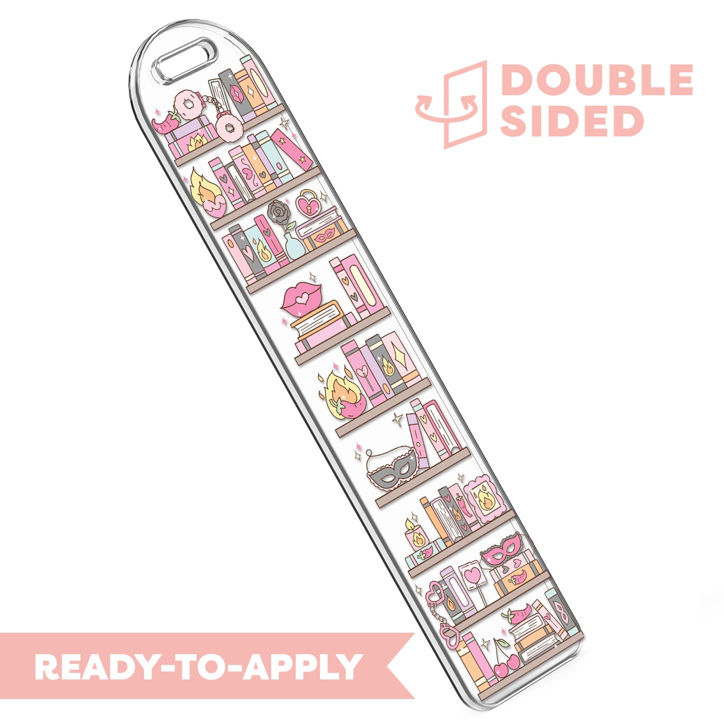[ Double Sided ] Bookmark UV DTF Decal | Spicy Bookshelf