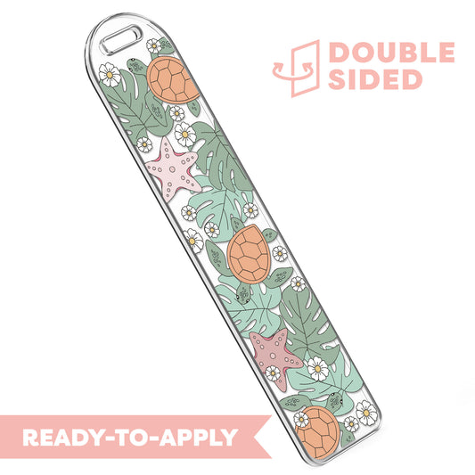 [ Double Sided ] Bookmark UV DTF Decal | Tropical Turtle