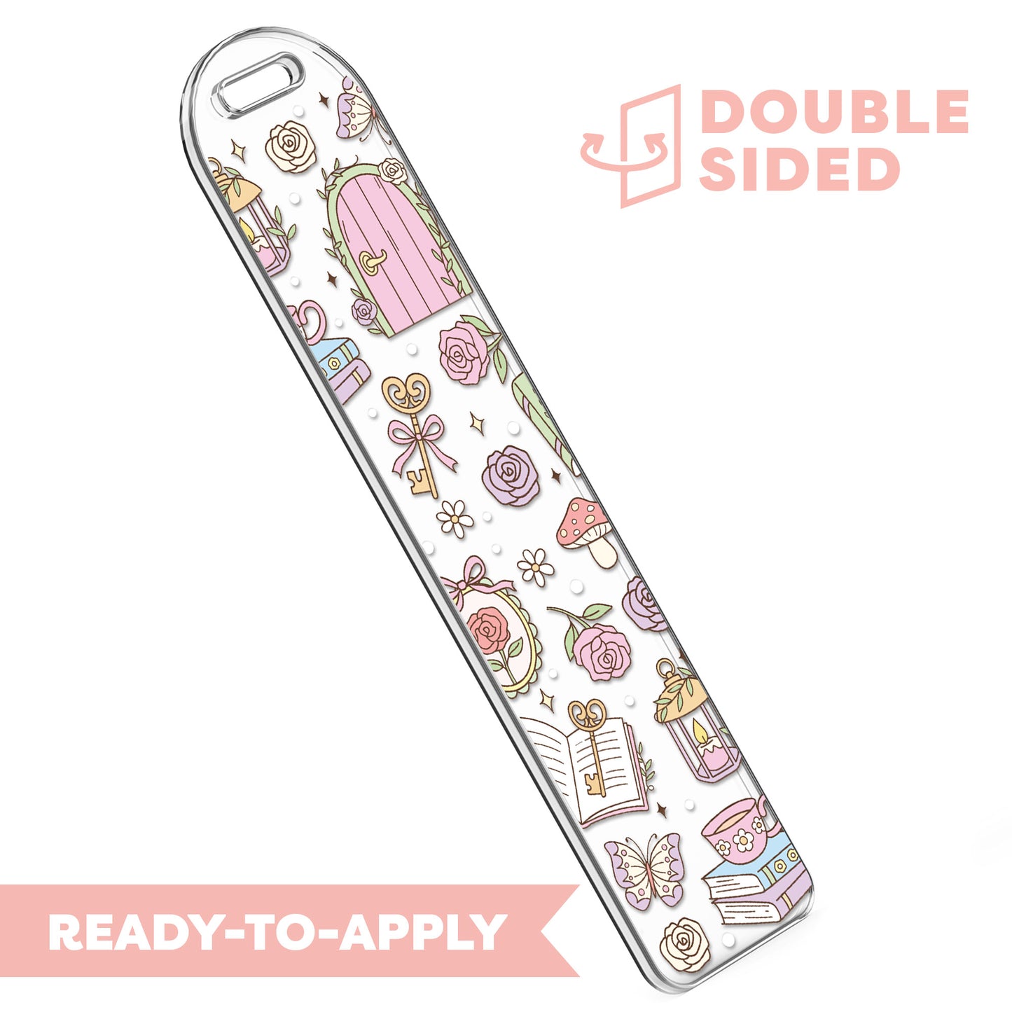 [ Double Sided ] Bookmark UV DTF Decal | Secret Bookish Garden