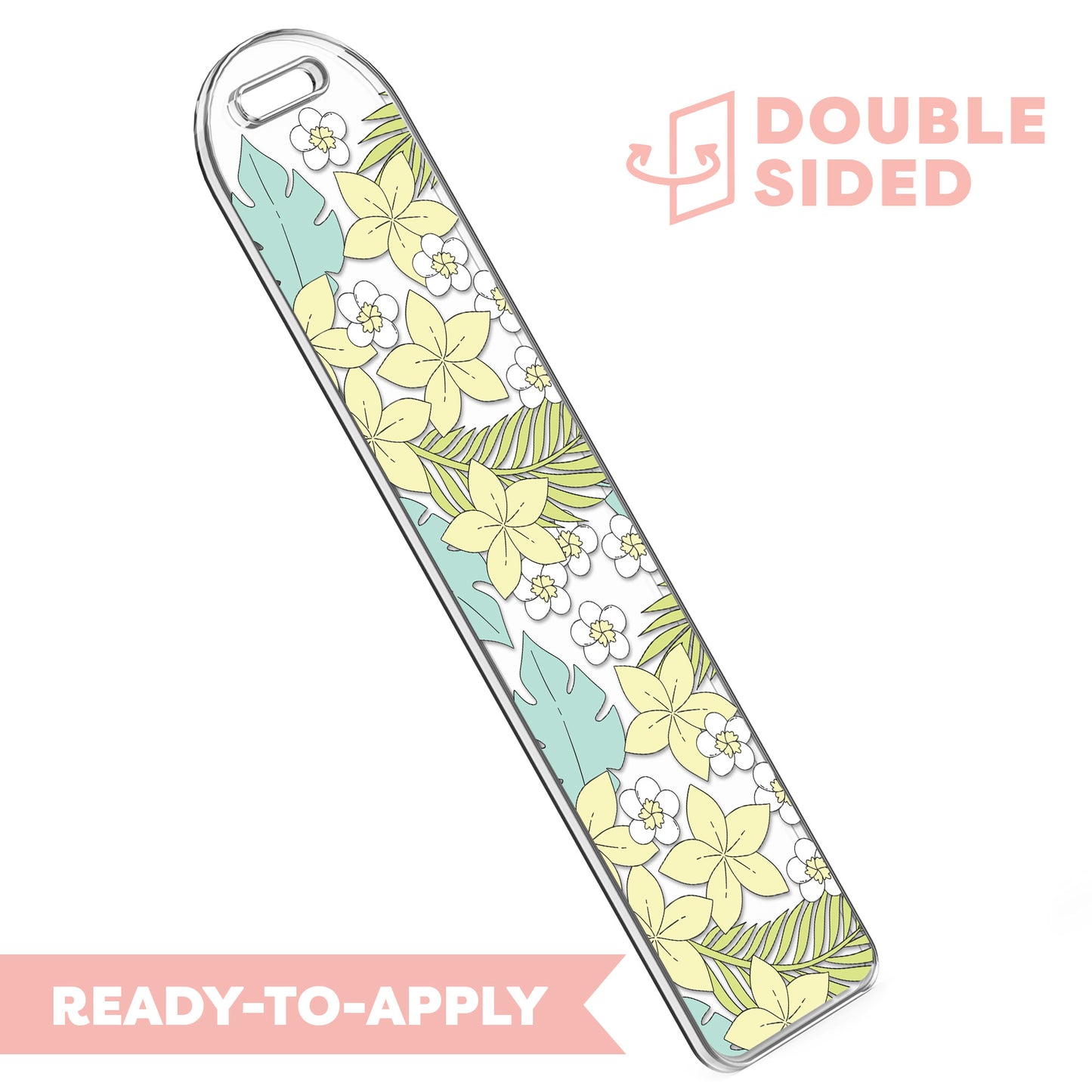 [ Double Sided ] Bookmark UV DTF Decal | Yellow Plumeria