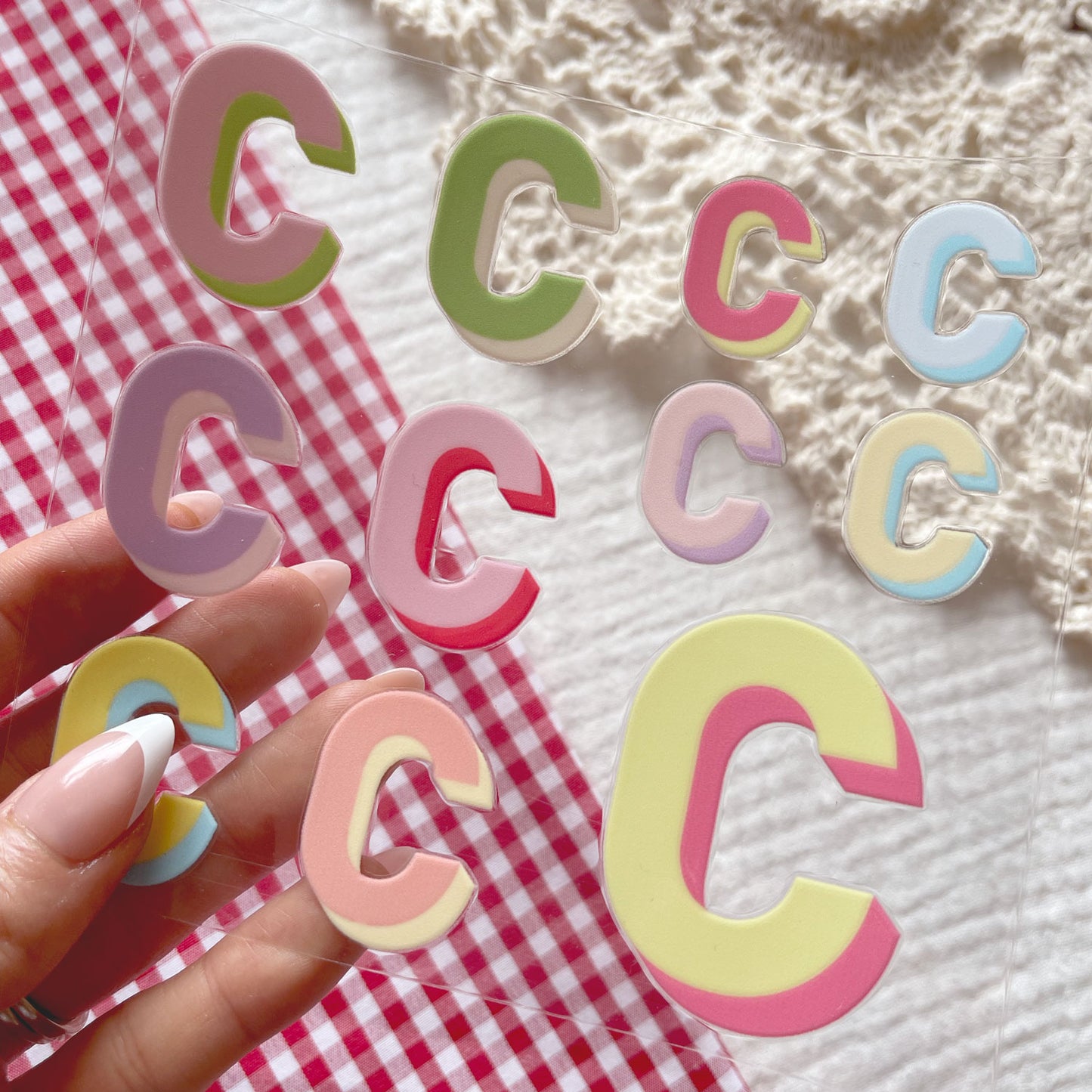 [ Double Sided ] UV DTF Decal Initial Alphabet | Duo Block Letters