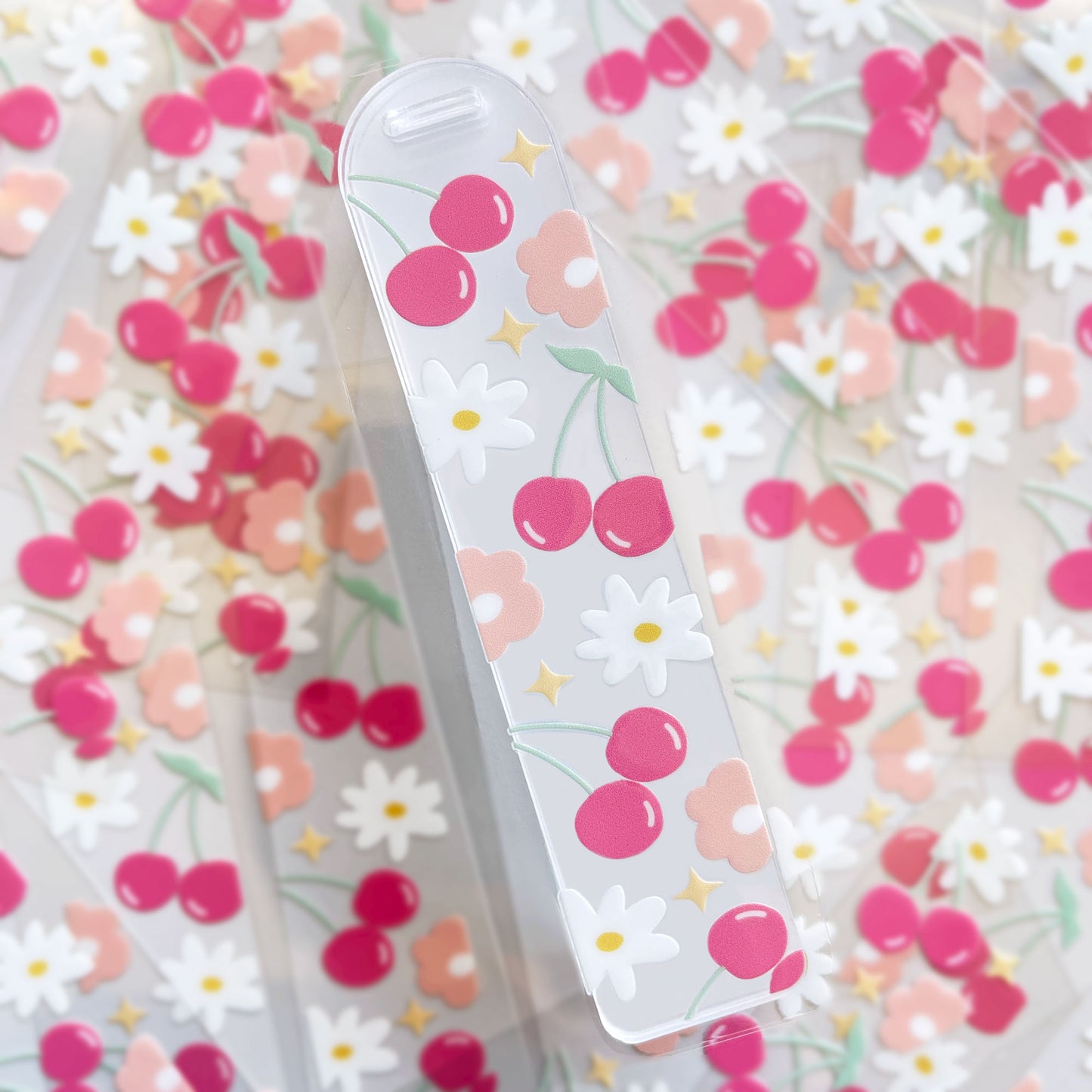 Bookmark UV DTF Decal | Floral Cherry for DIY bookmark