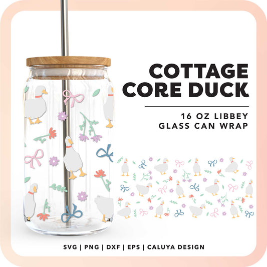 16oz Libbey Can Cup Wrap | Cottage-core Duck SVG