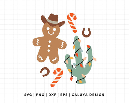 FREE Western Christmas SVG | Cowboy Gingerbread Man SVG