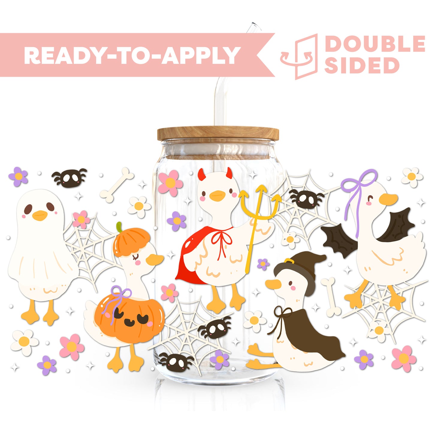 [ Double Sided ] 16oz Cup UV DTF Decal | Spooky Silly Goose