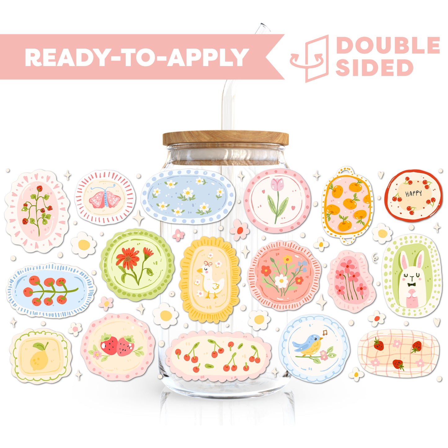 [ Double Sided ] 16oz Cup UV DTF Decal | Coquette Gallery