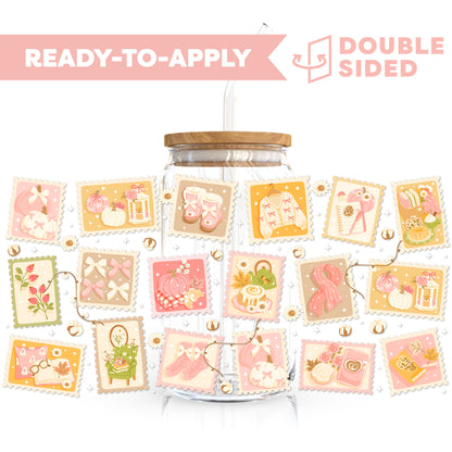 [ Double Sided ] 16oz Cup UV DTF Decal | Cozy Fall Stamp
