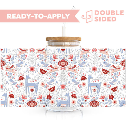 [ Double Sided ] 16oz Cup UV DTF Decal | Winter Forest Friends
