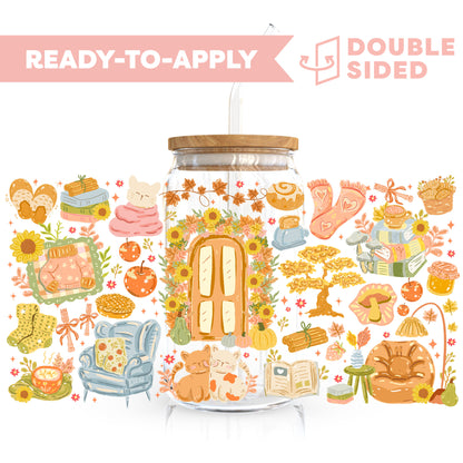 [ Double Sided ] 16oz Cup UV DTF Decal | Let's Cozy Up