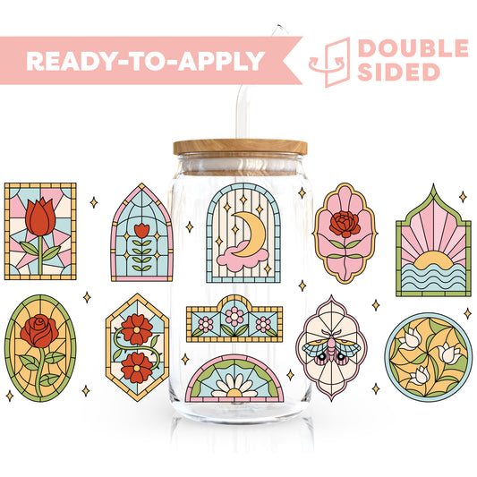 [ Double Sided ] 16oz Cup UV DTF Decal | Magical Stained Glass