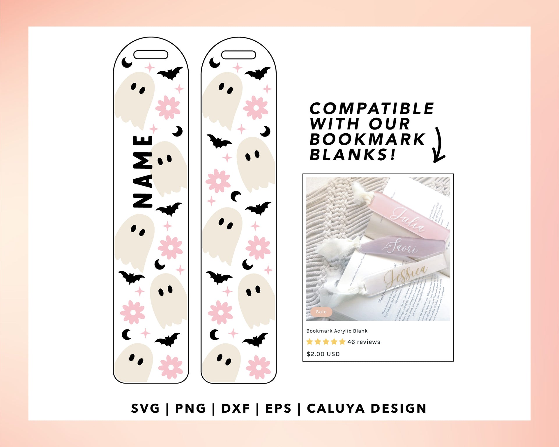 Bookmark Template SVG  Witch Ghost SVG – Caluya Design