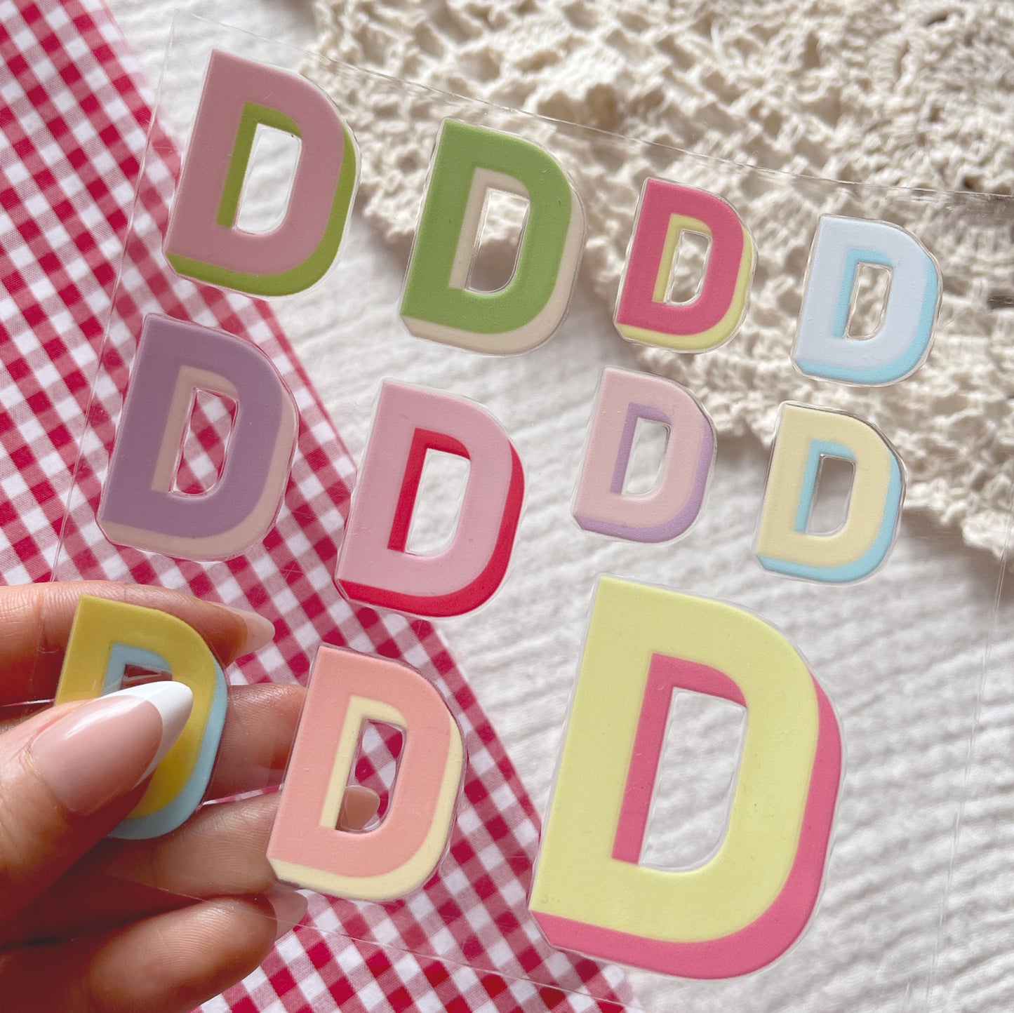 [ Double Sided ] UV DTF Decal Initial Alphabet | Duo Block Letters