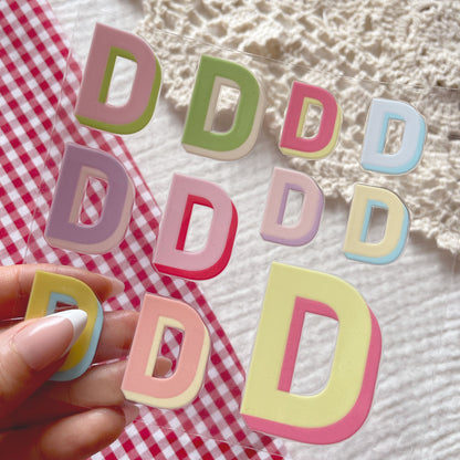[ Double Sided ] UV DTF Decal Initial Alphabet | Duo Block Letters