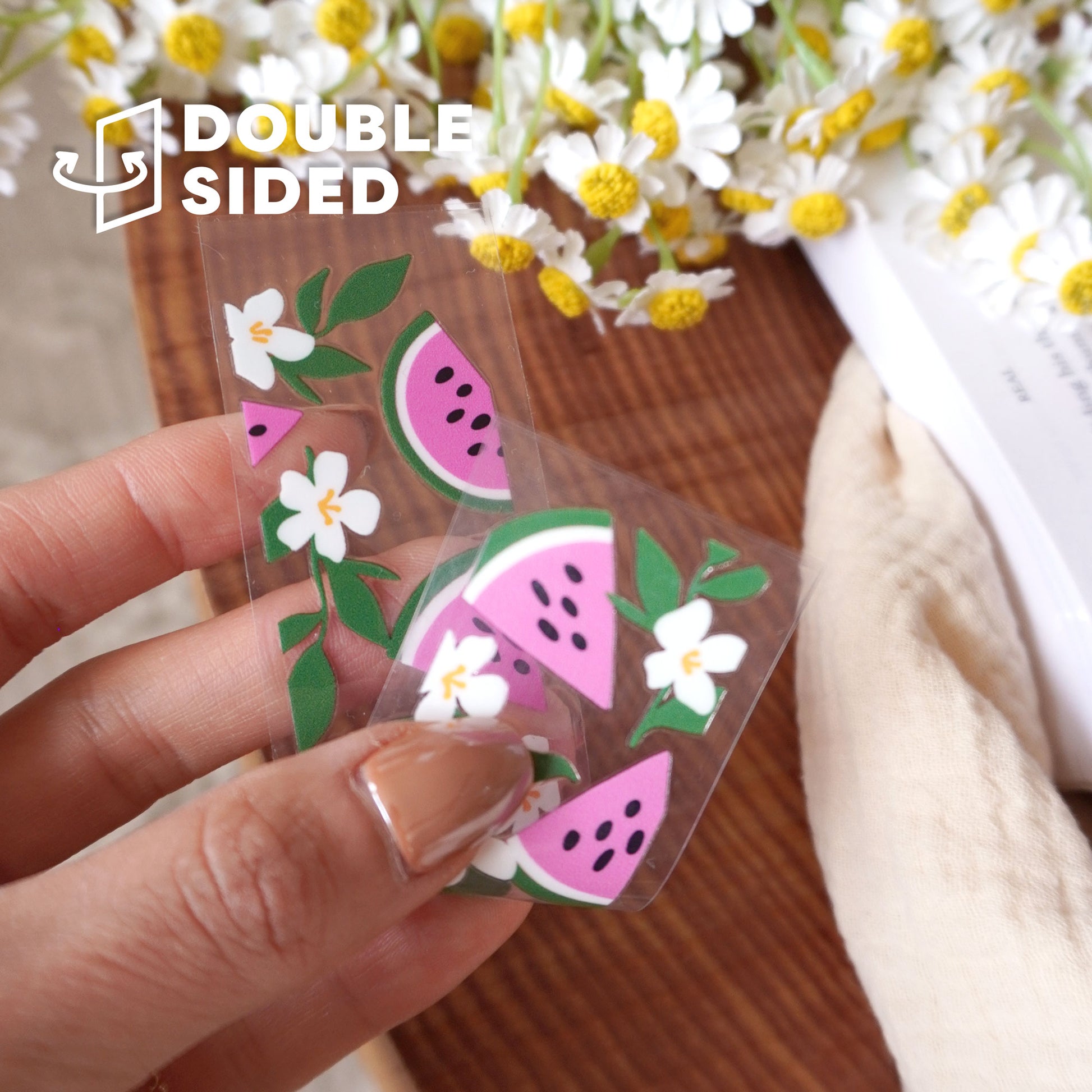 [ Double Sided ] Bookmark UV DTF Decal | Watermelon