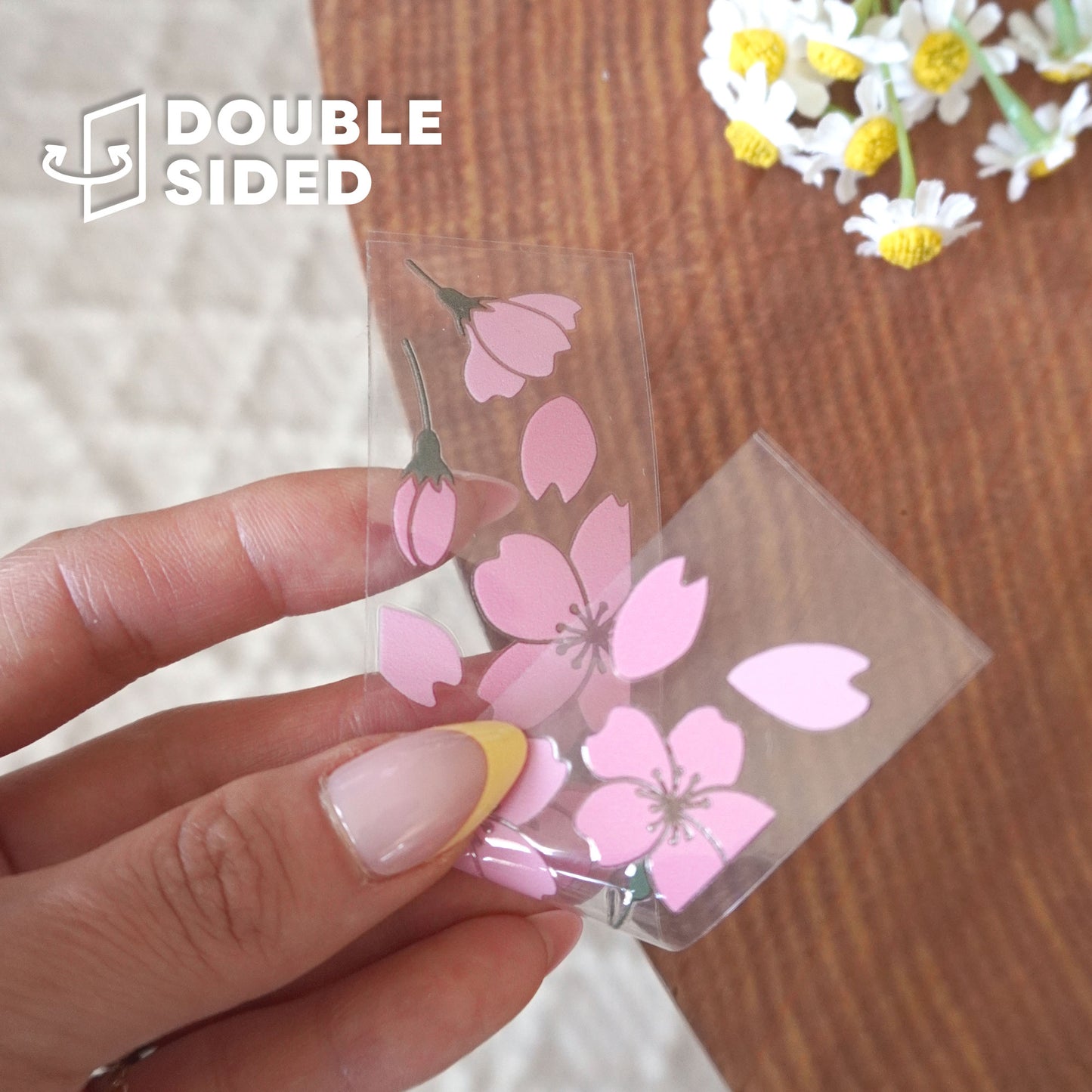 [ Double Sided ] Bookmark UV DTF Decal | Cherry Blossom