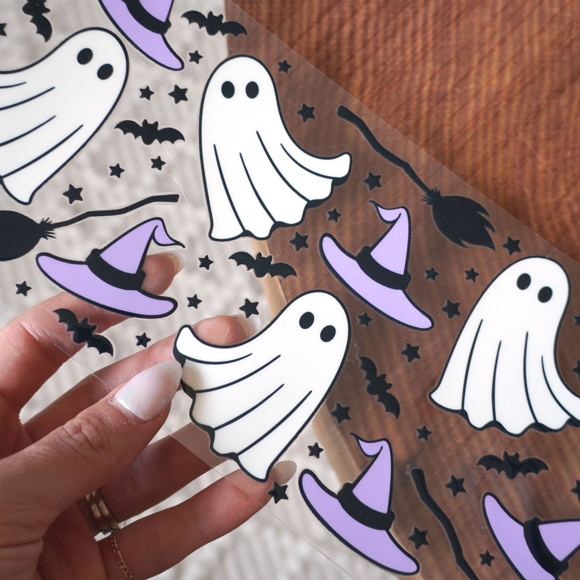 [ Double Sided ] 16oz Cup UV DTF Decal | Witchy Ghost