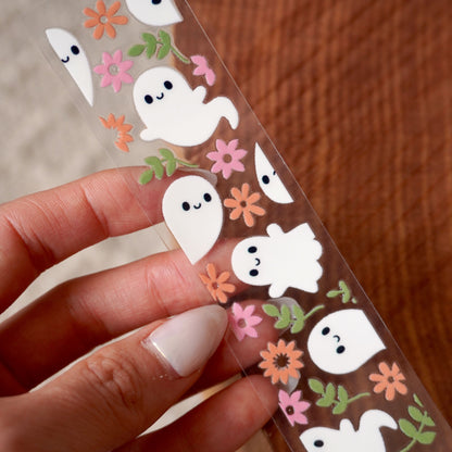 [ Double Sided ] Bookmark UV DTF Decal | Cute Flower Ghost