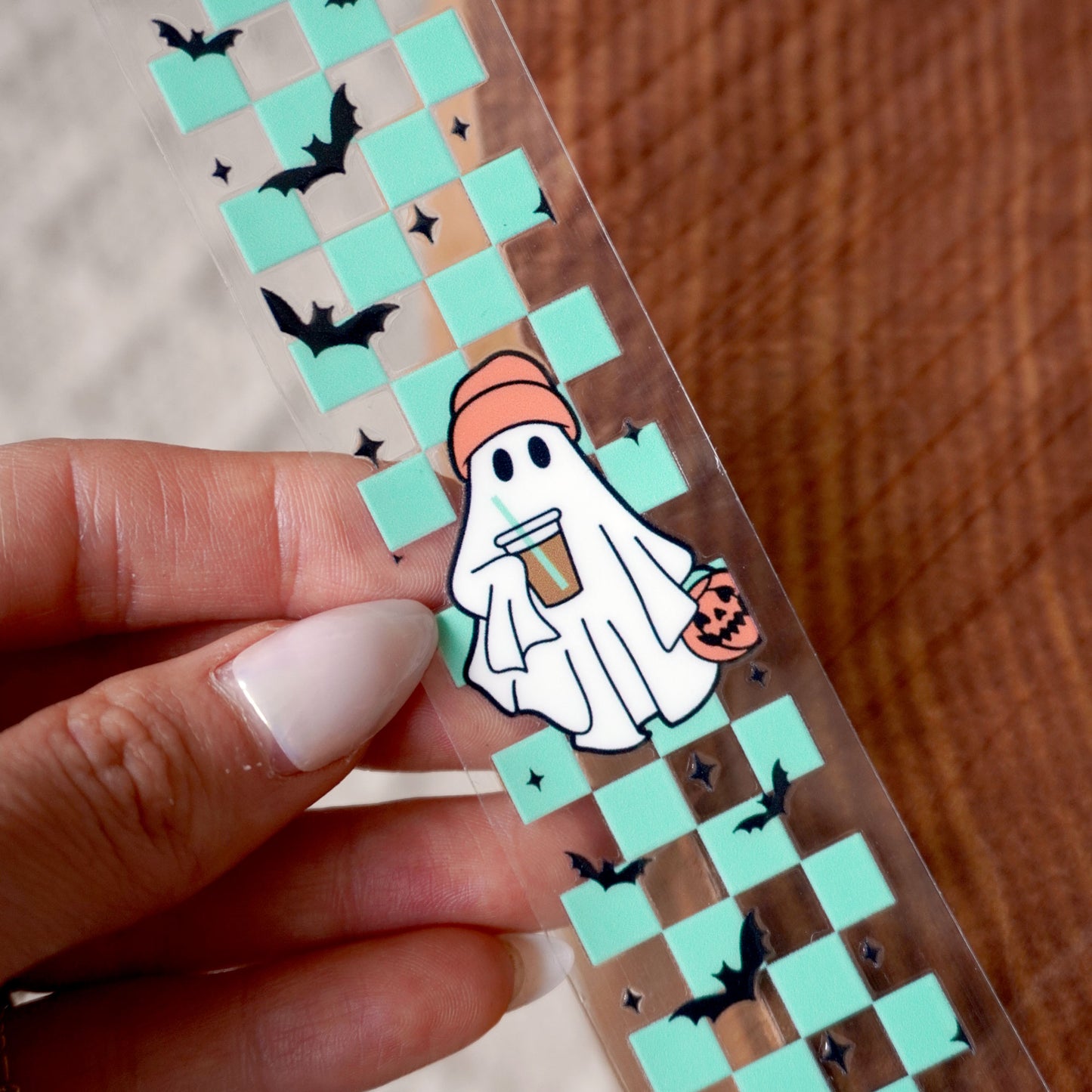 [ Double Sided ] Bookmark UV DTF Decal | Hipster Ghost