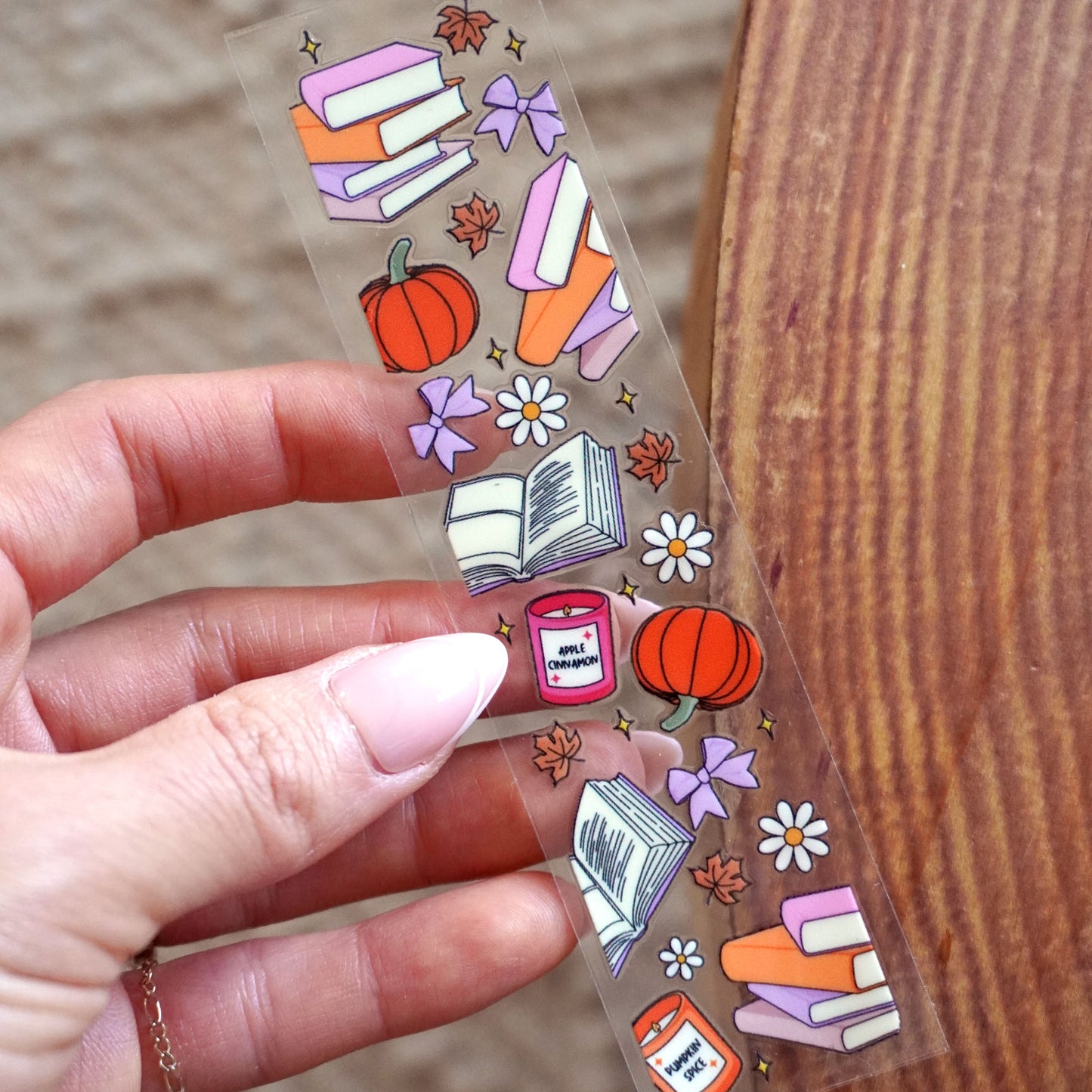 [ Double Sided ] Bookmark UV DTF Decal | Fall Reading