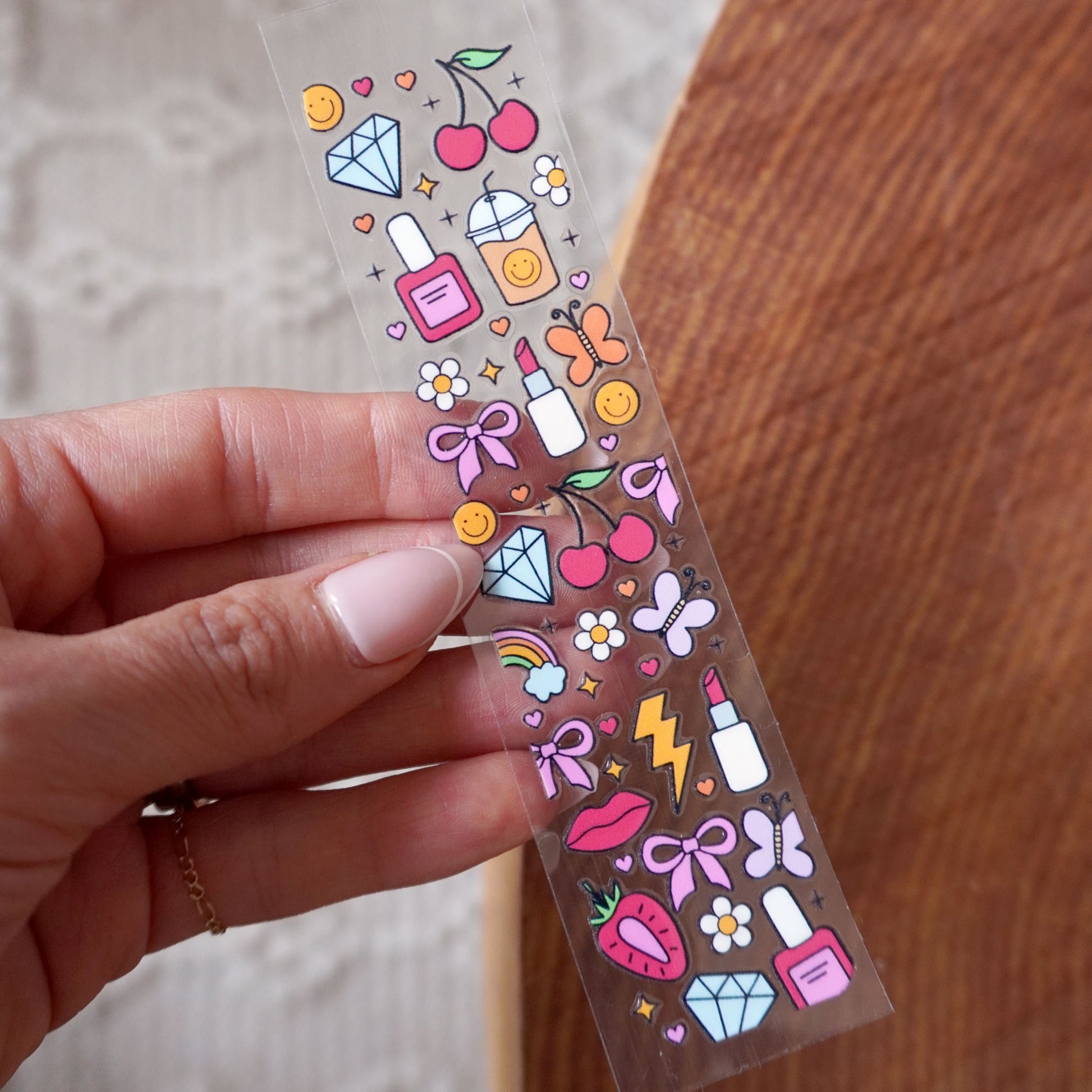 [ Double Sided ] Bookmark UV DTF Decal | Happy Girl