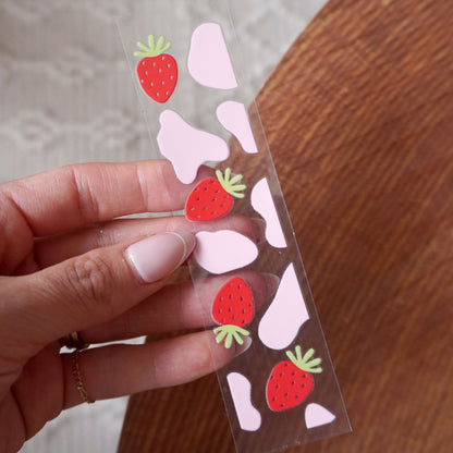 [ Double Sided ] Bookmark UV DTF Decal | Strawberry Milk