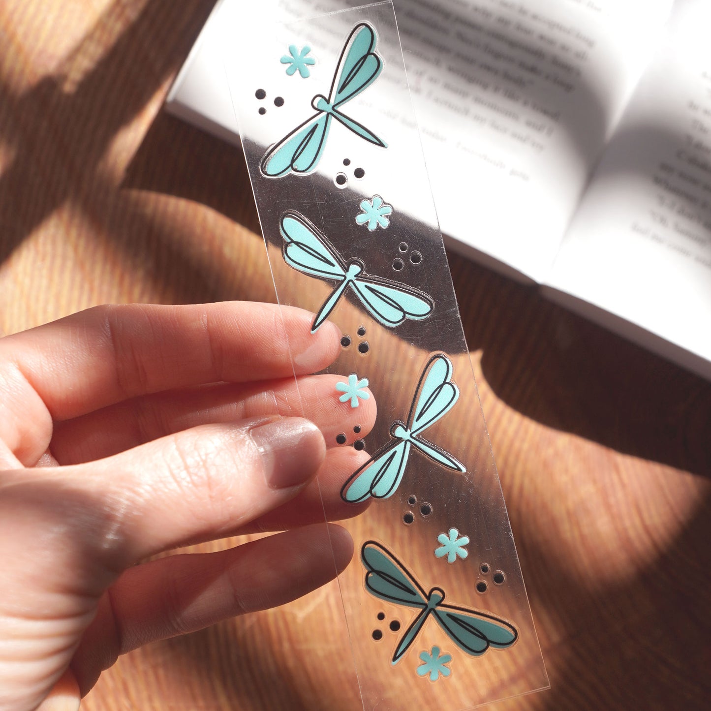 [ Double Sided ] Bookmark UV DTF Decal | Blue Dragonfly