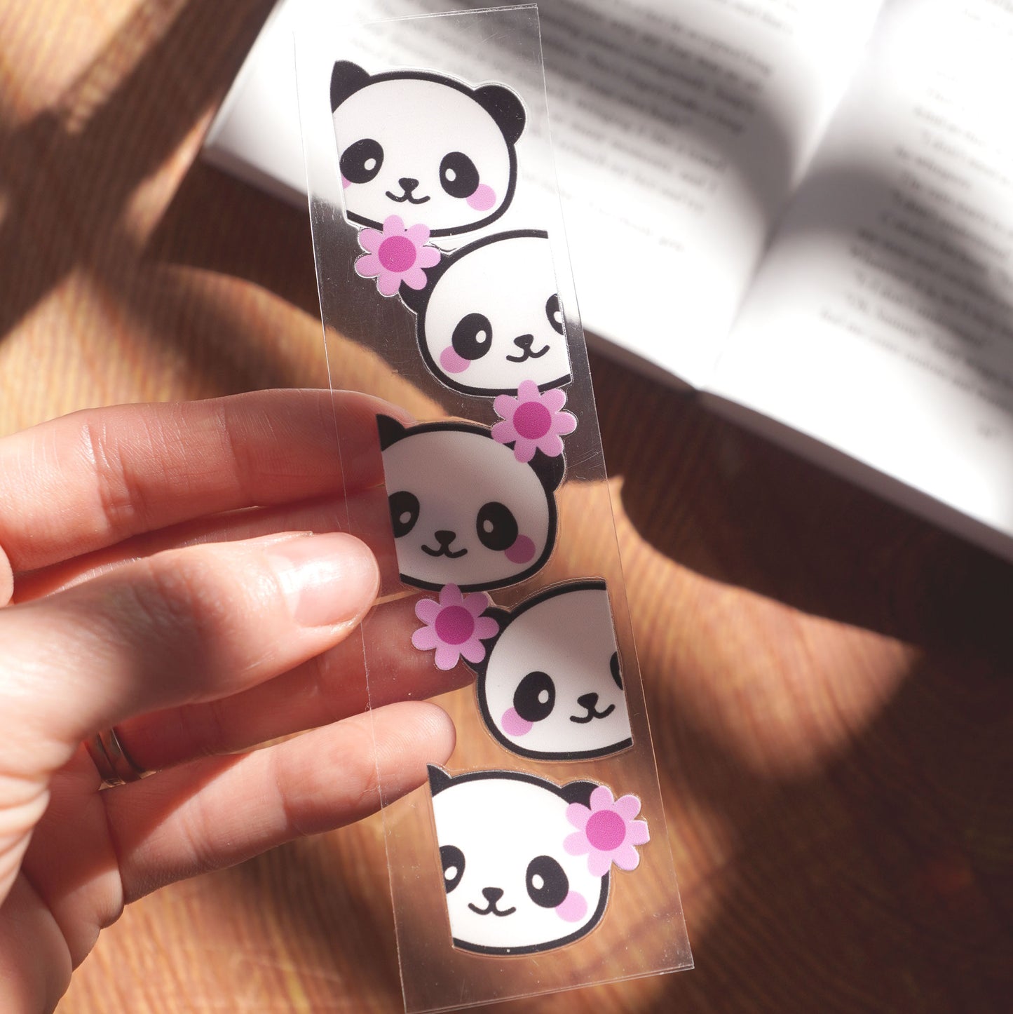 [ Double Sided ] Bookmark UV DTF Decal | Kawaii Panda