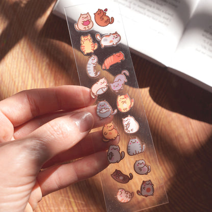 [ Double Sided ] Bookmark UV DTF Decal | Kawaii Cats