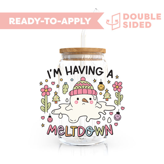 [ Double Sided ] UV DTF Transfer | Snowman Meltdown