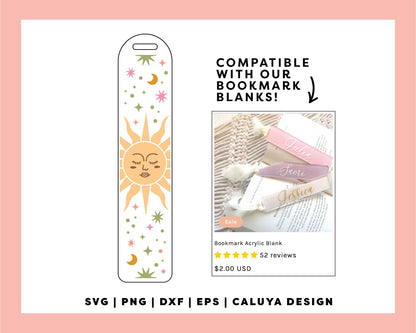 Bookmark Template SVG | Mystic Sun SVG