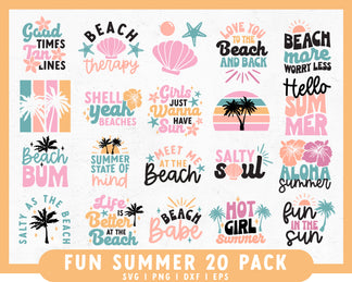 Fun Summer SVG Bundle | 20 Pack – Caluya Design