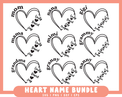 Heart Name Granny & Mom Gift Making Bundle
