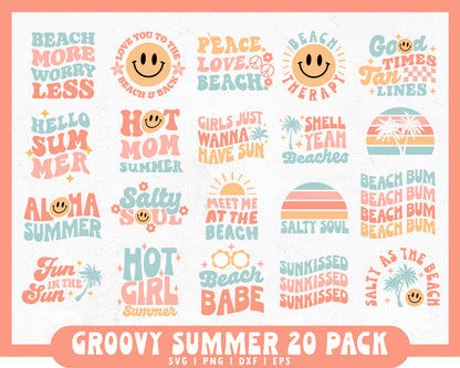 Groovy Summer SVG Bundle | 20 SVG Pack