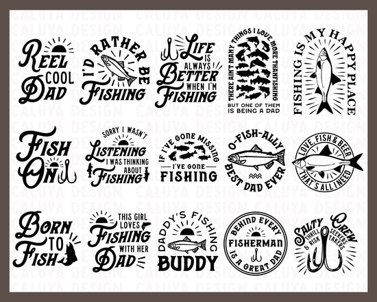 25 Pack Fishing Dad Shirt SVG Bundle | Matching with Kids SVG – Caluya ...