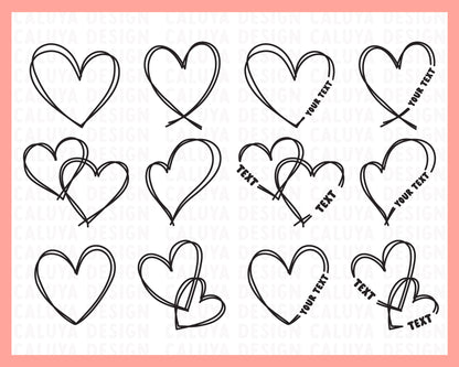 Heart Name Add-on SVG Bundle | 12 PACK
