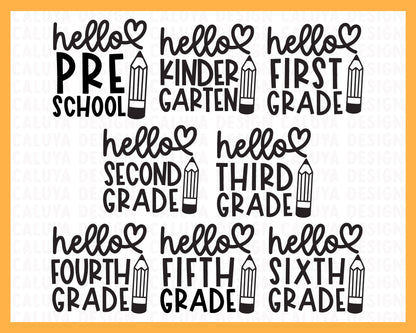 Back To School With Heart SVG | 8 Pack