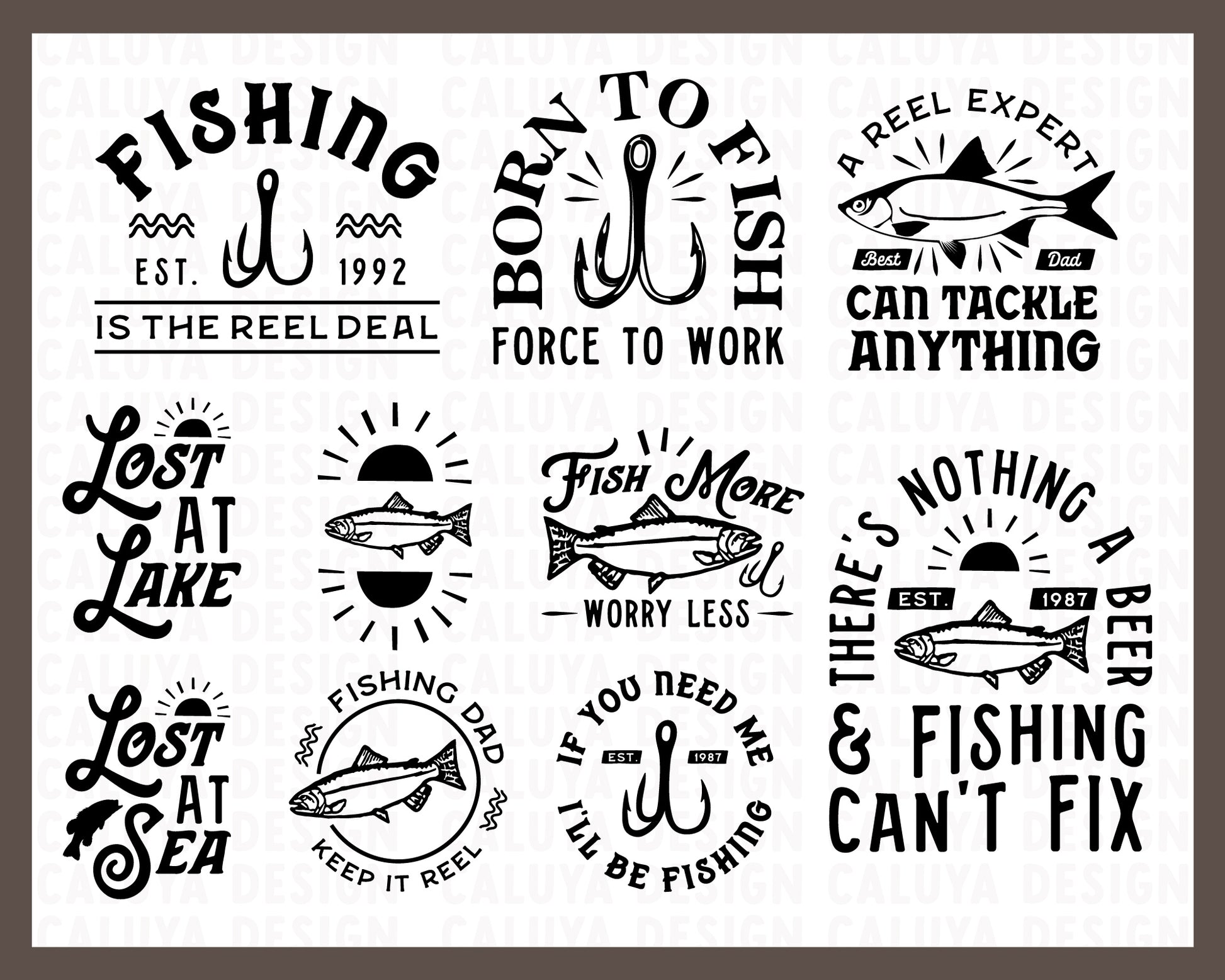 25 Pack Fishing Dad Shirt SVG Bundle Matching with Kids SVG